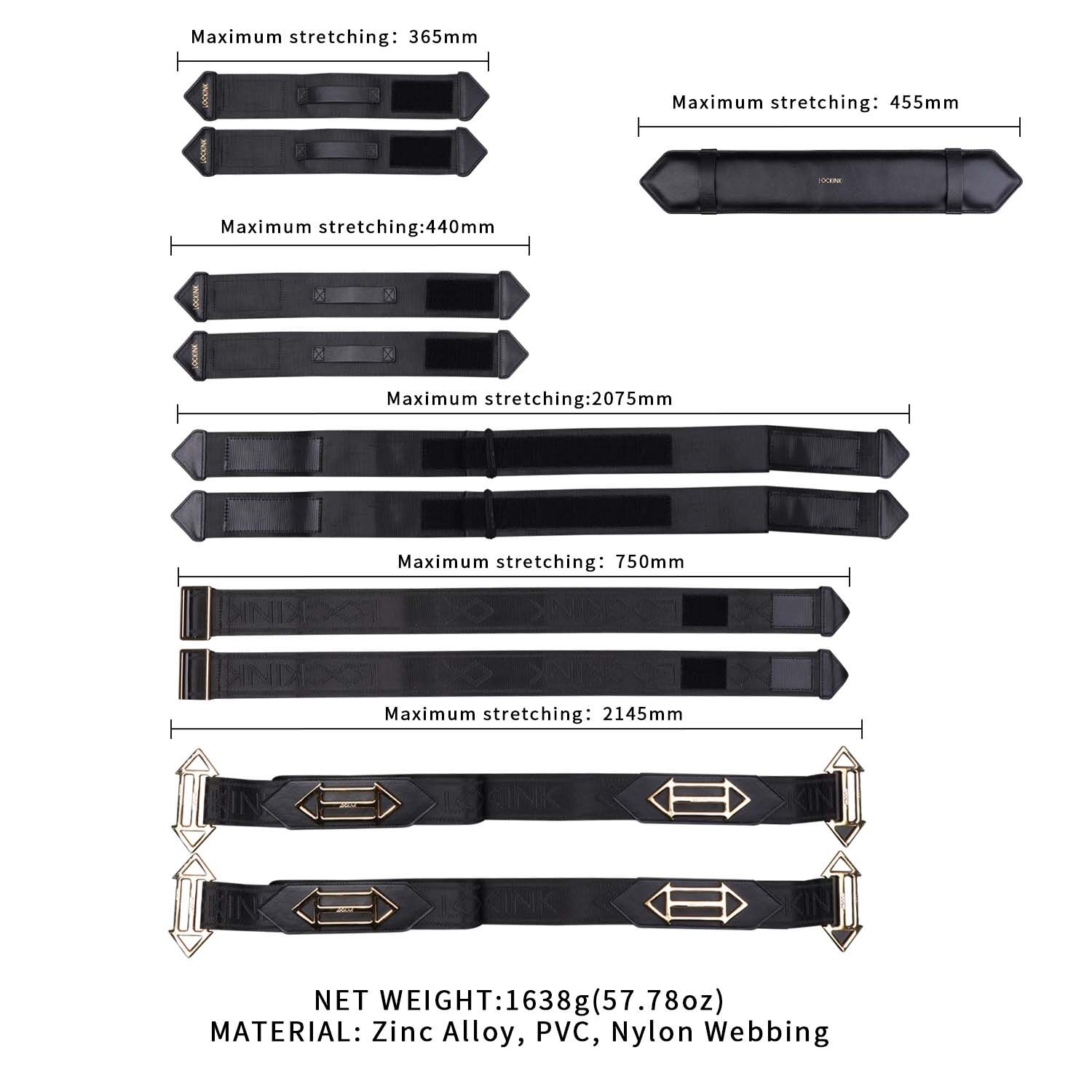       LOCKINK BDSM Adjustable Bed Restraint Kit