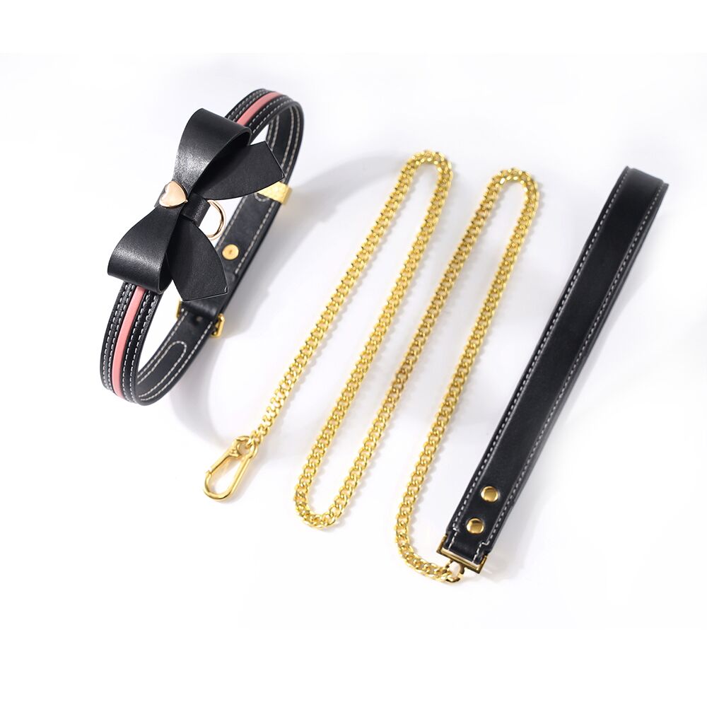      LOCKINK SEVANDA Love Heart Butterfly Leather Collar Set