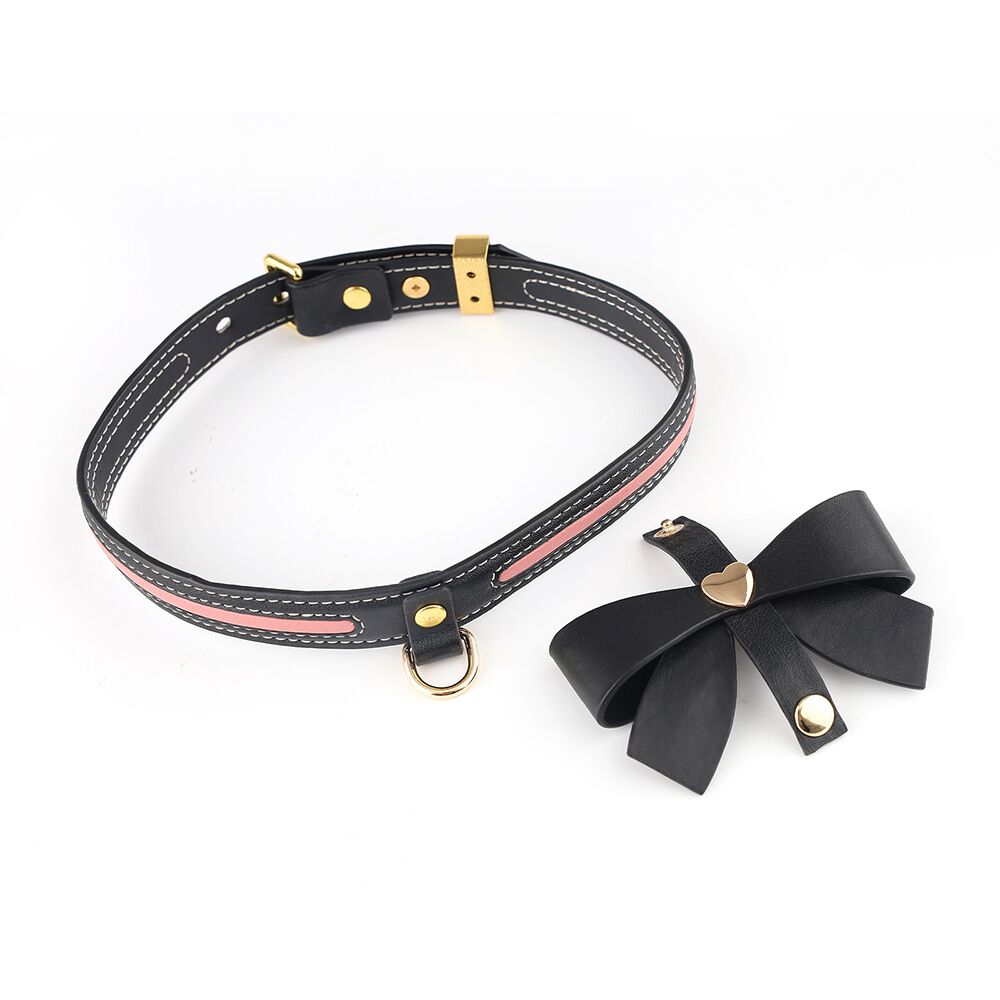      LOCKINK SEVANDA Love Heart Butterfly Leather Collar Set