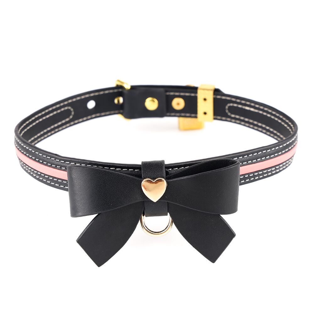      LOCKINK SEVANDA Love Heart Butterfly Leather Collar Set
