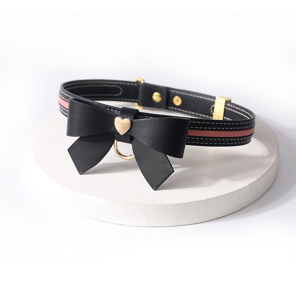      LOCKINK SEVANDA Love Heart Butterfly Leather Collar Set