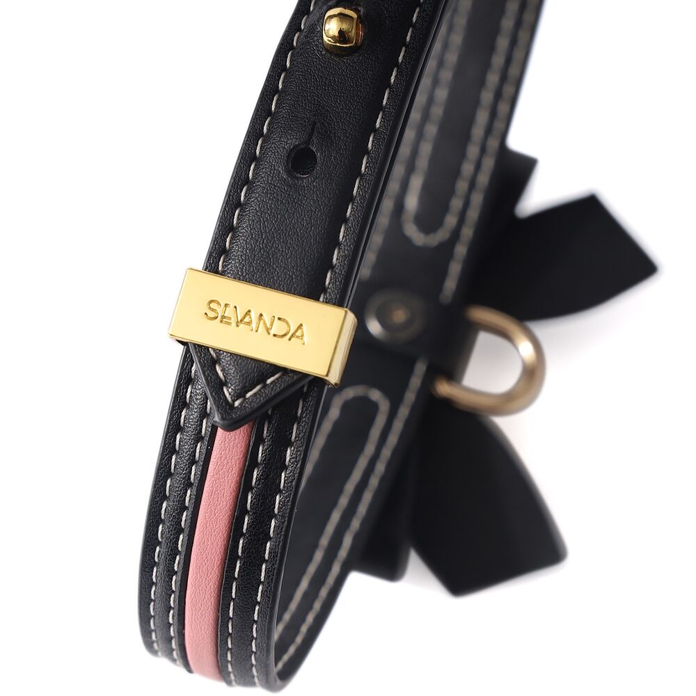      LOCKINK SEVANDA Love Heart Butterfly Leather Collar Set