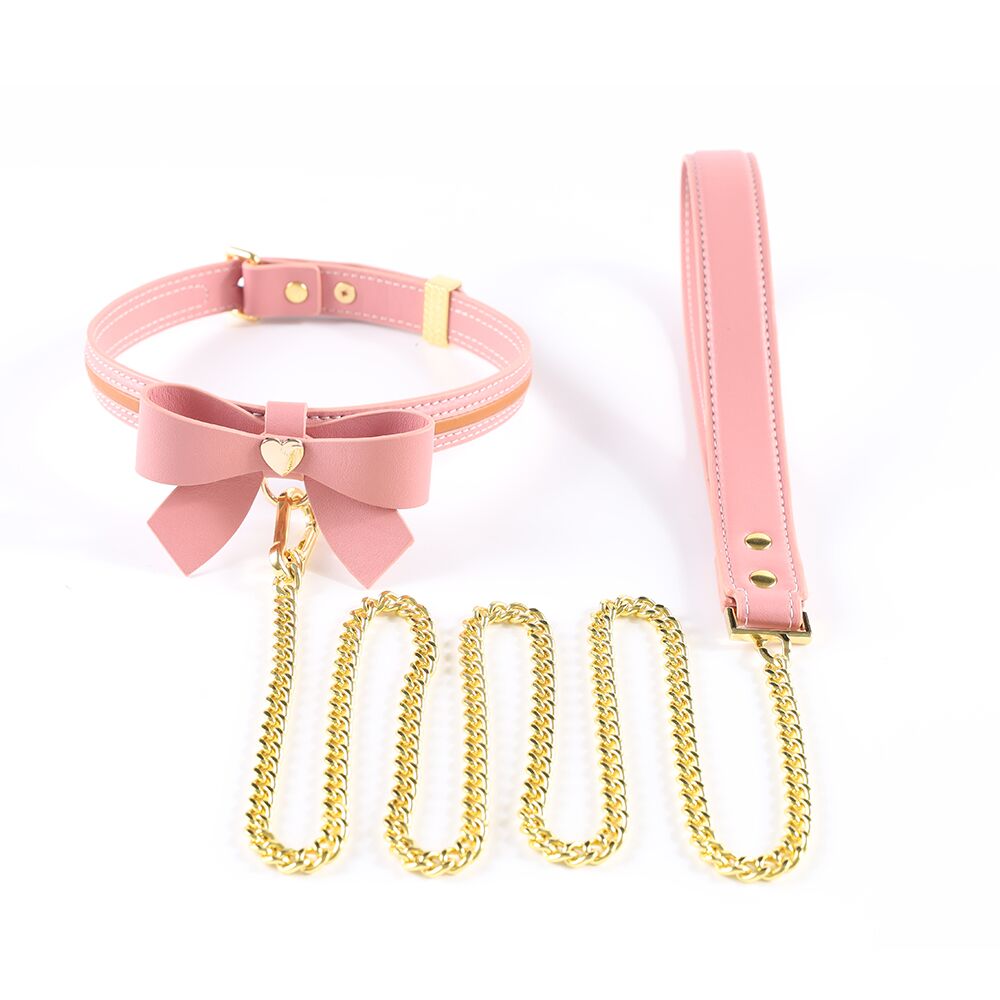      LOCKINK SEVANDA Love Heart Butterfly Leather Collar Set