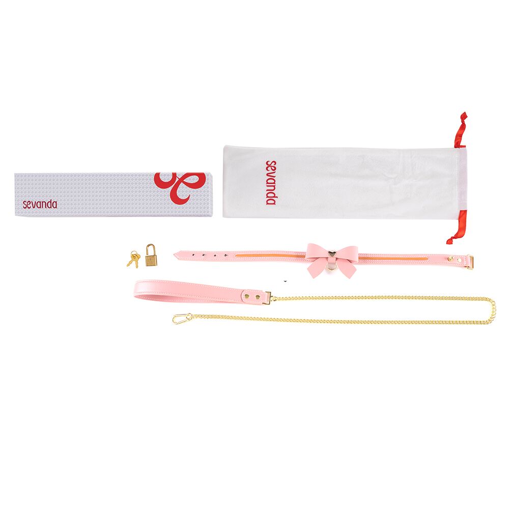      LOCKINK SEVANDA Love Heart Butterfly Leather Collar Set
