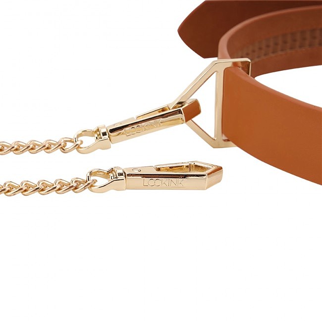  LOCKINK Tied Collar with Leash Set — Brown