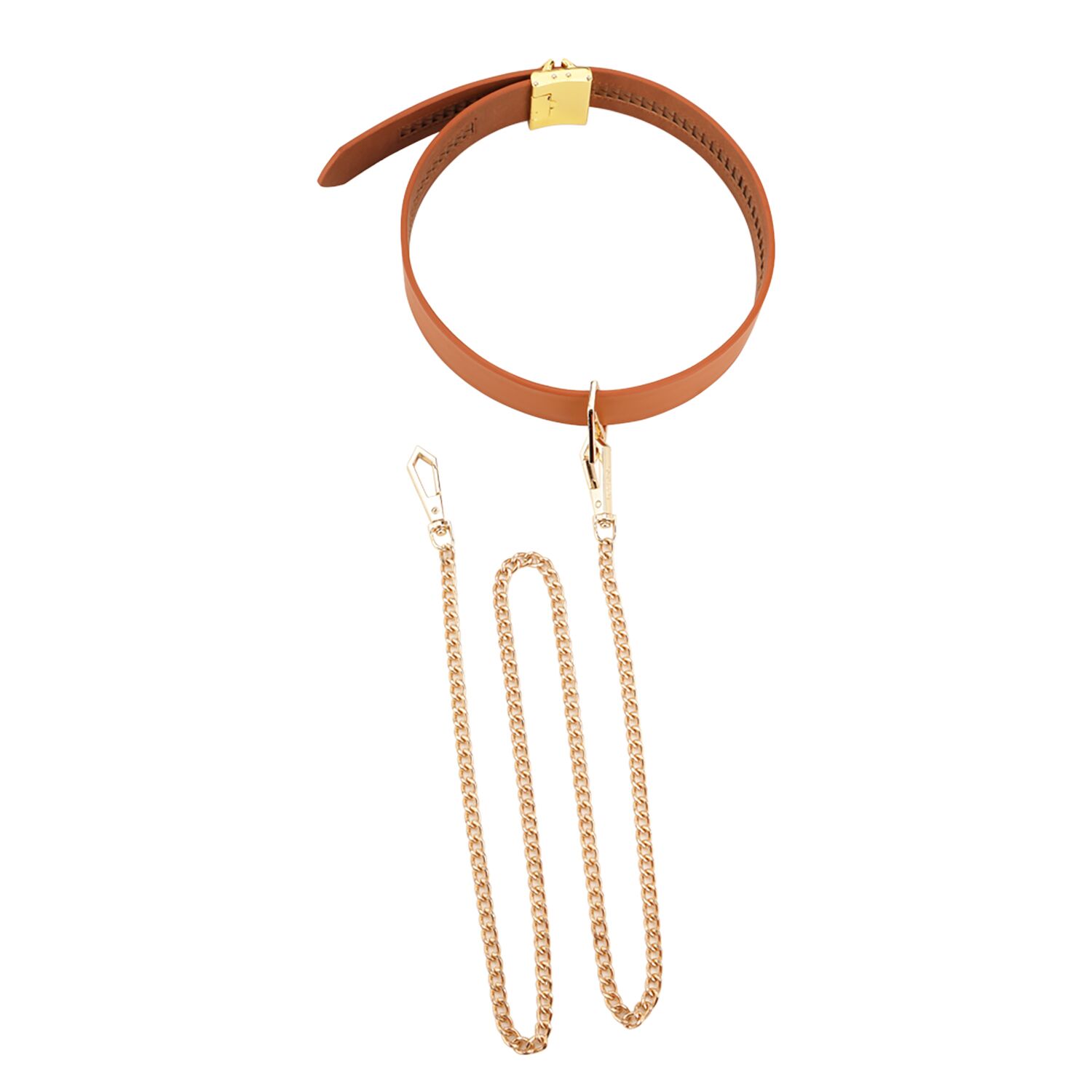  LOCKINK Tied Collar with Leash Set — Brown