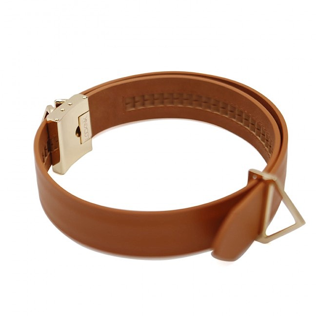  LOCKINK Tied Collar with Leash Set — Brown