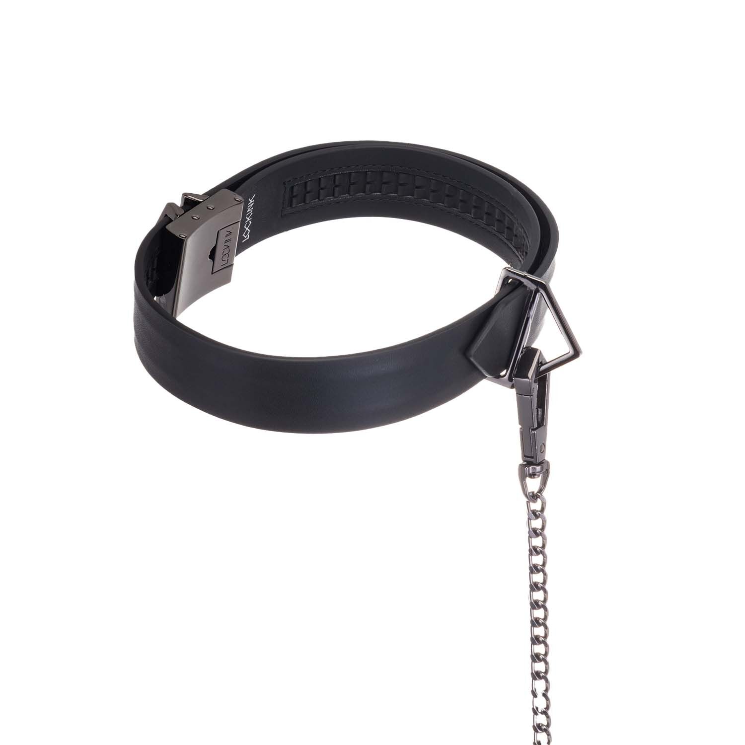  LOCKINK Tied Collar with Leash Set — Black