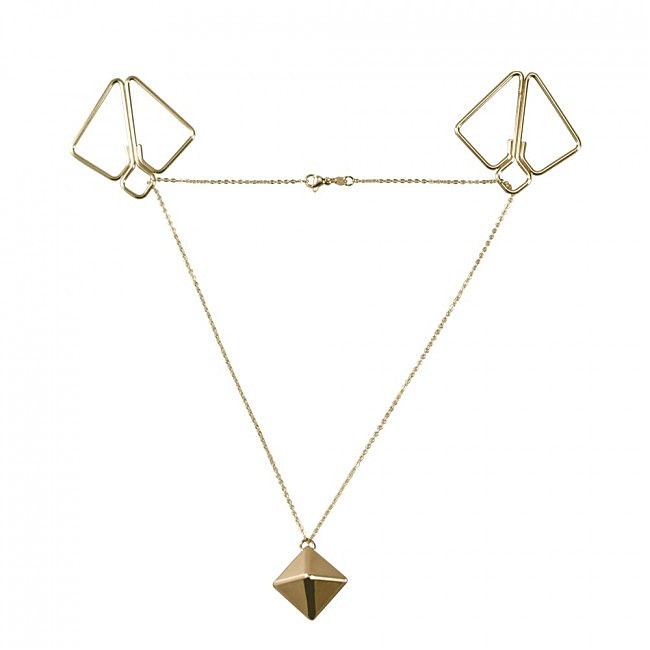       LOCKINK Nipple Clamps with Heavy Pendant  Golden