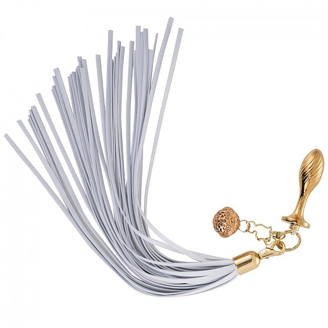      LOCKINK SEVANDA White Pony-Tail Anal Pear-shape Plug