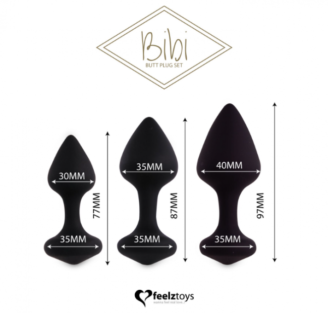     FeelzToys — Bibi Butt Plug Set 3 pcs Black 