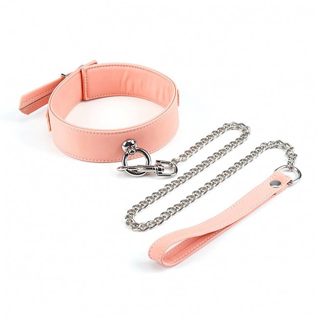    Liebe Seele Dark Candy Pink Collar with Leash
