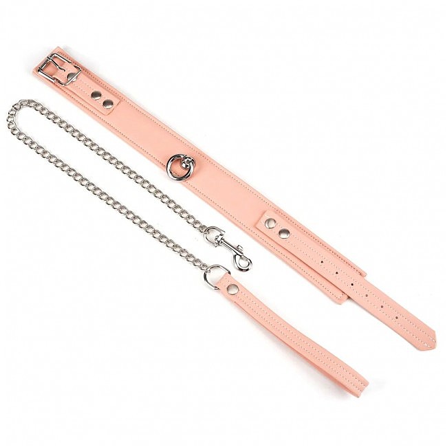    Liebe Seele Dark Candy Pink Collar with Leash