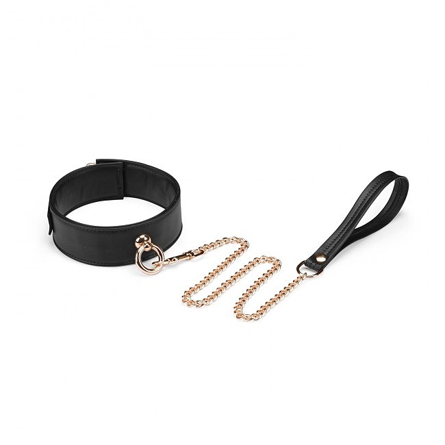    Liebe Seele Black Organosilicon Collar with Leash, 