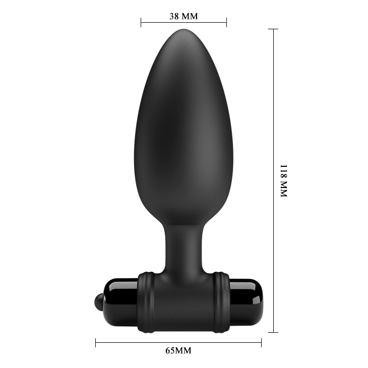      Pretty Love Vibra Butt Plug II Black, 11,8  3,8 