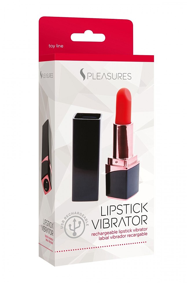 - S Pleasures Lipstick Vibrator, 10  , 9 &#215; 2 &#215; 2 