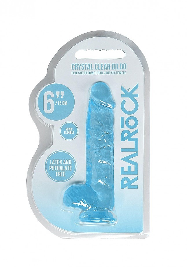     Realrock Dildo With Balls Blue, 17  2,5 
