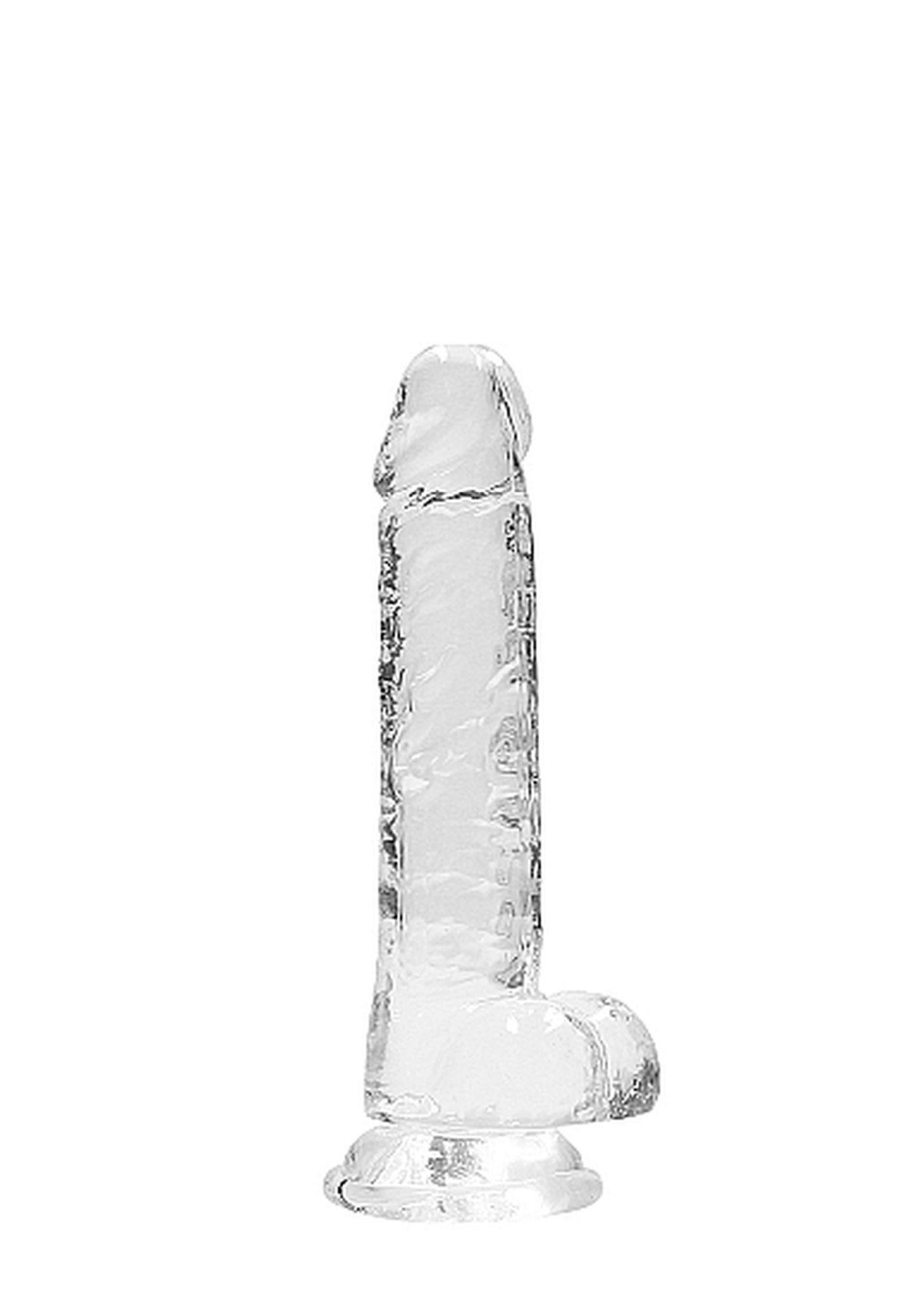    Realrock Dildo With Balls Transparent, , 19  3,5 