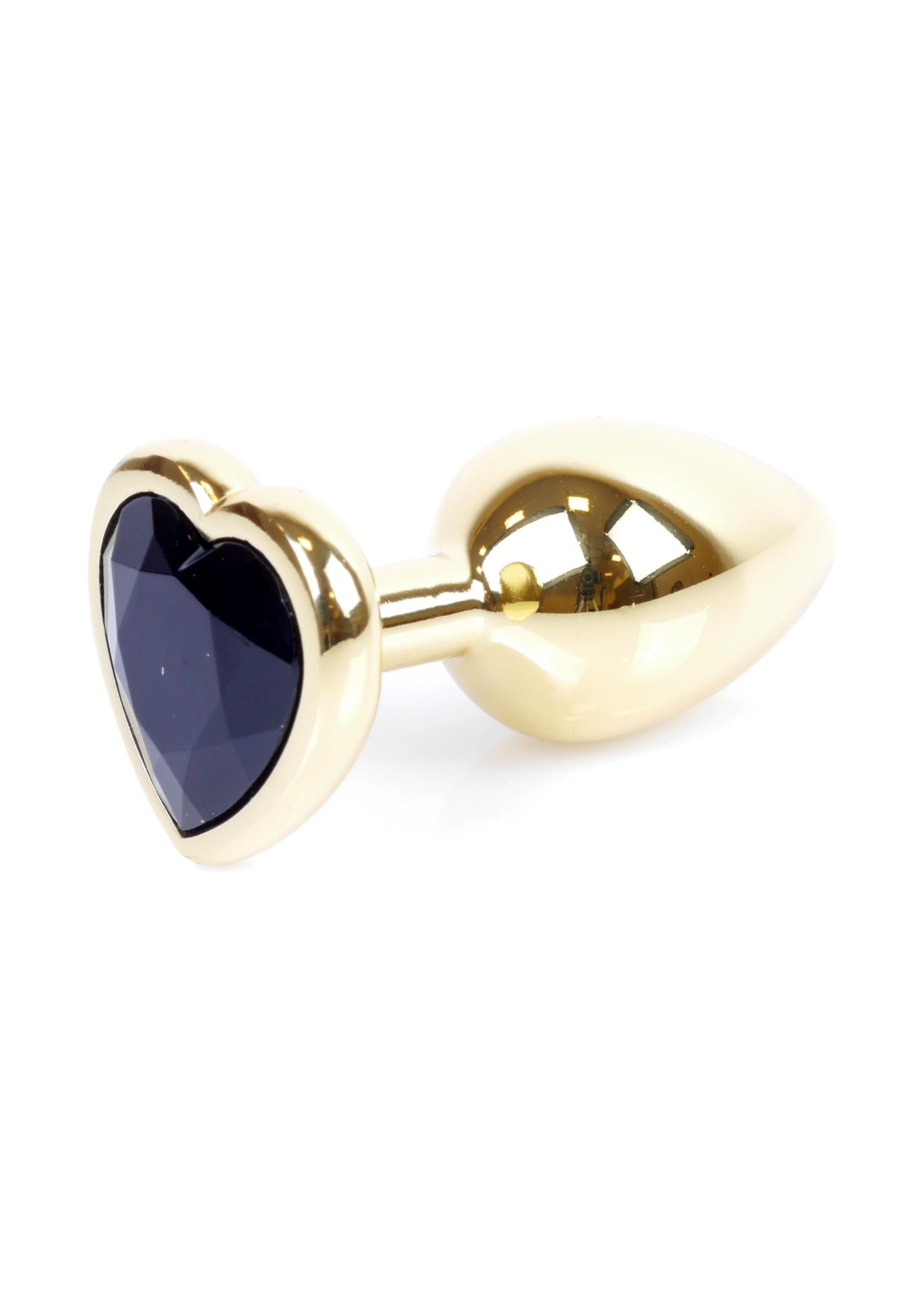     Jewellery Gold Heart Plug Black, -, 7  2,7 