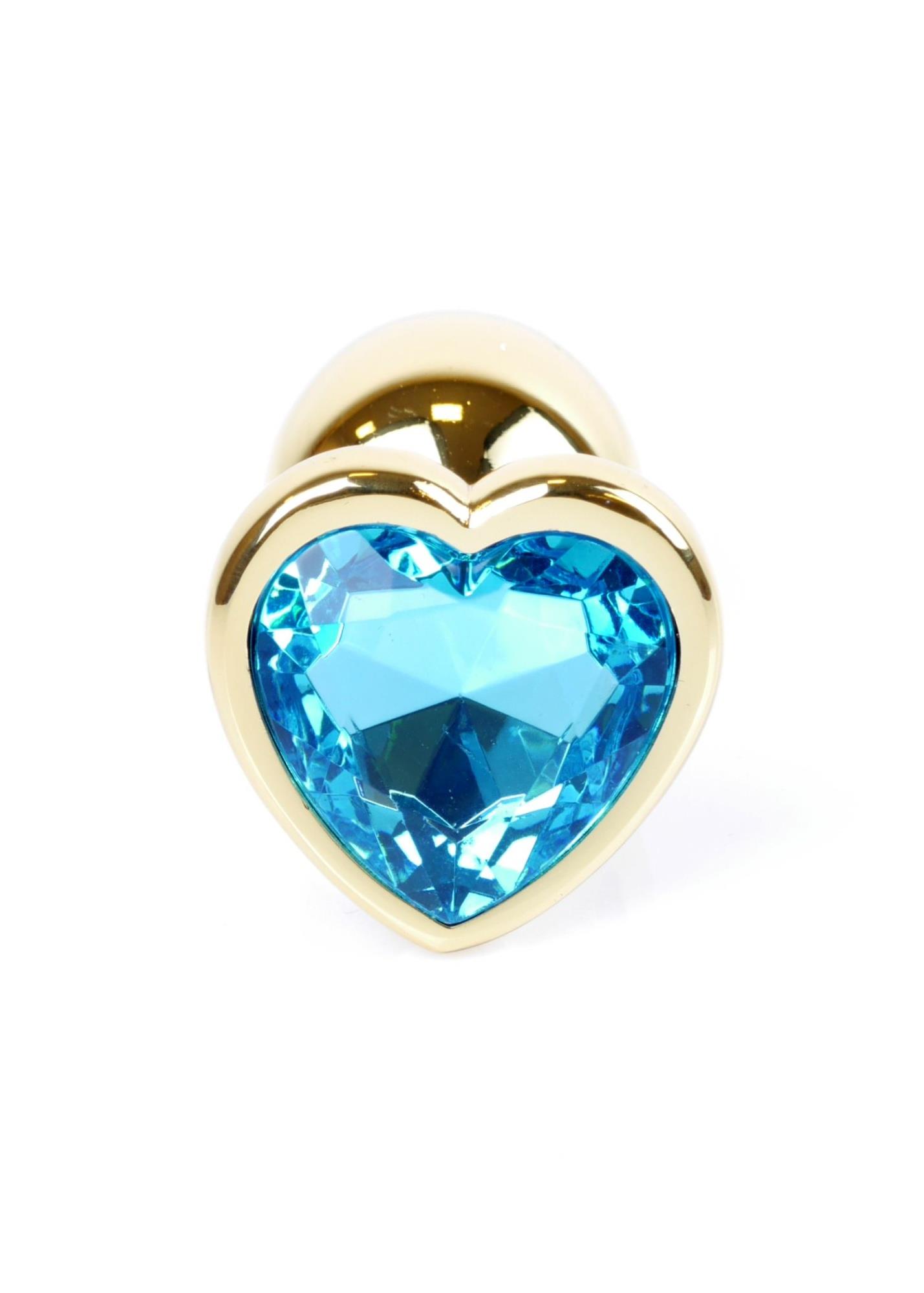   Jewellery Gold Heart Plug Light Blue, -, 7  2,7 