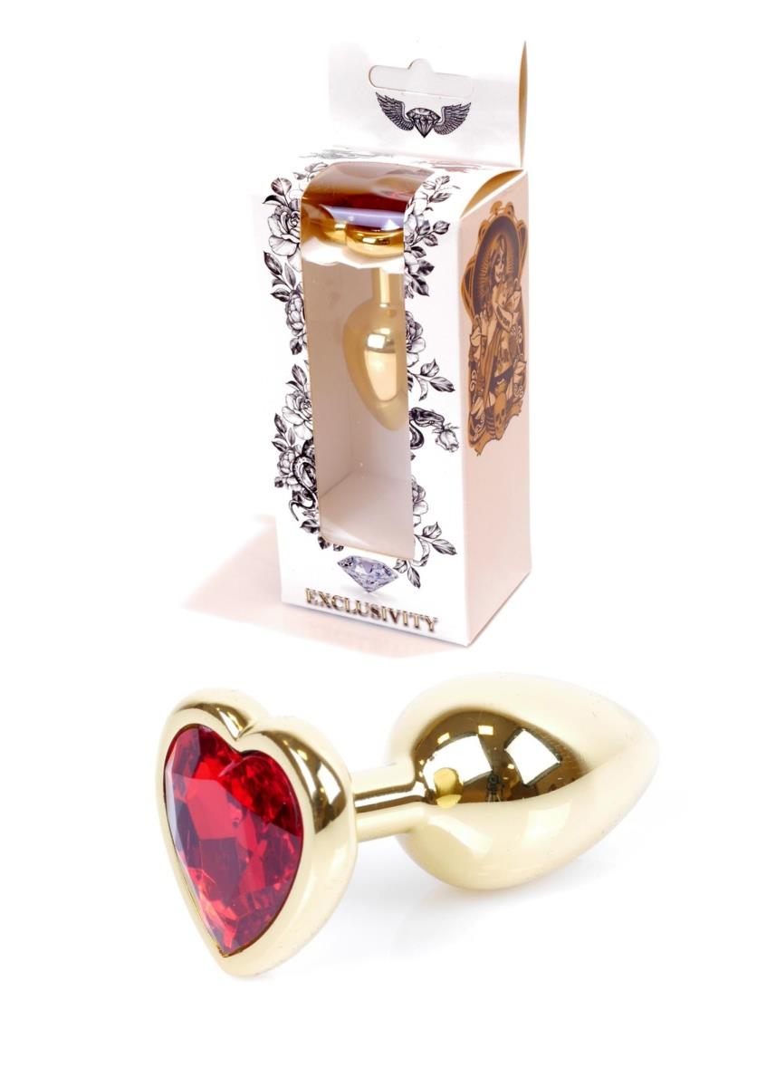     Jewellery Gold Heart Plug Red, -, 7  2,7 