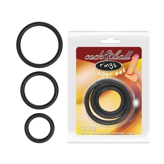      Baile Cock & Ball Rings Rubber Set, 
