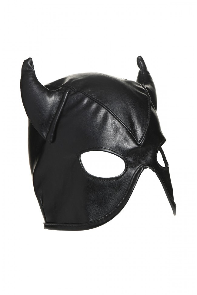 	    Master Series Dungeon Demon Bondage Mask with Horns