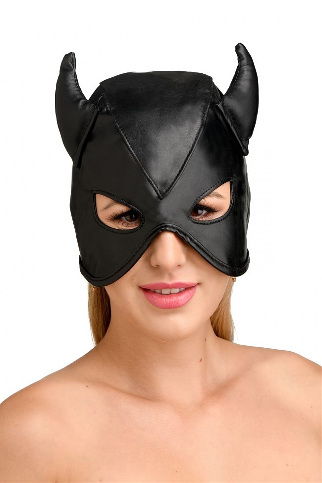     Master Series Dungeon Demon Bondage Mask with Horns