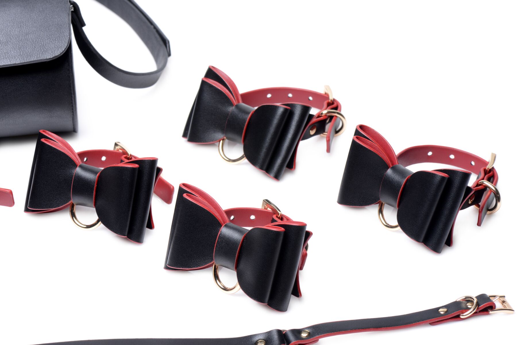      Master Series Bow Luxury BDSM Set With Travel Bag, 11 
