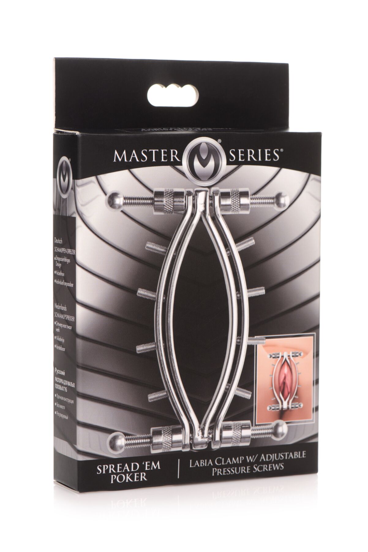     Master Series Spread Em Poker Vagina Clamp with Adjustable Pressure Screws, 