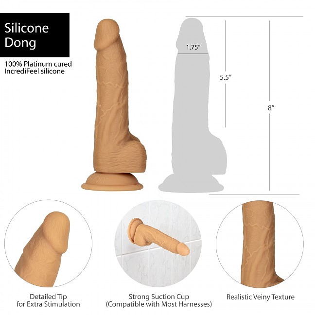  ADDICTION Dual Density Silicone Dildo Caramel,  , 20,3  4,3 