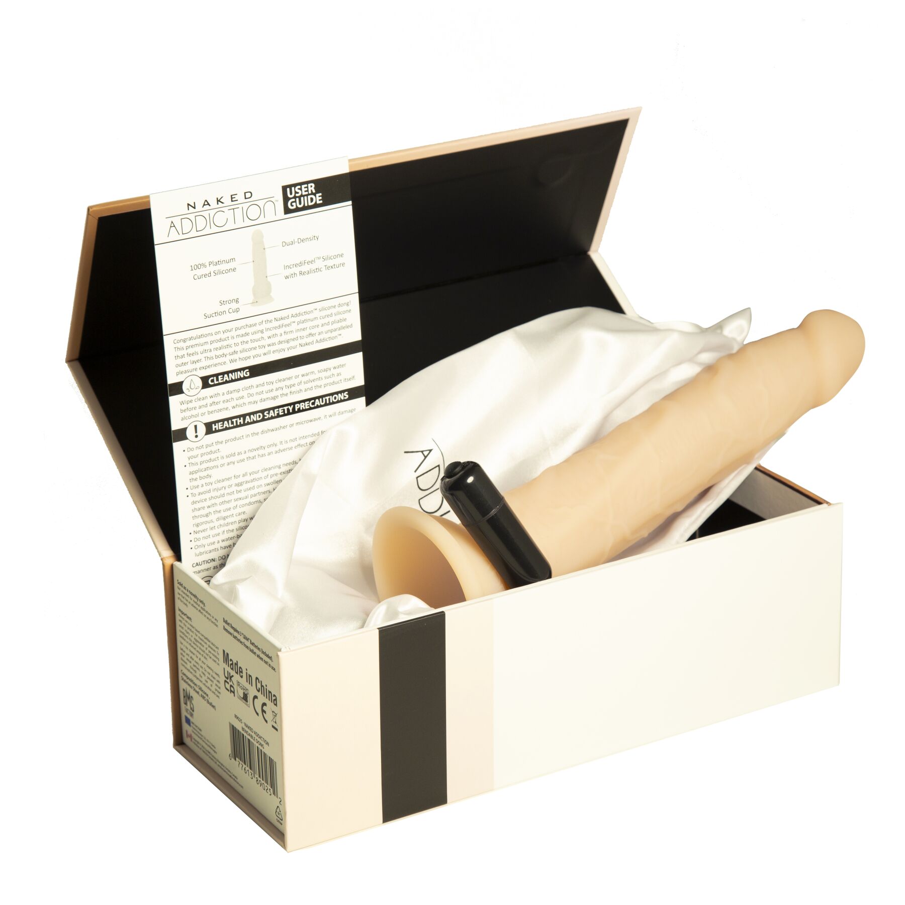  Naked Addiction Silicone Dual Density Bendable Dildo Vanilla,   