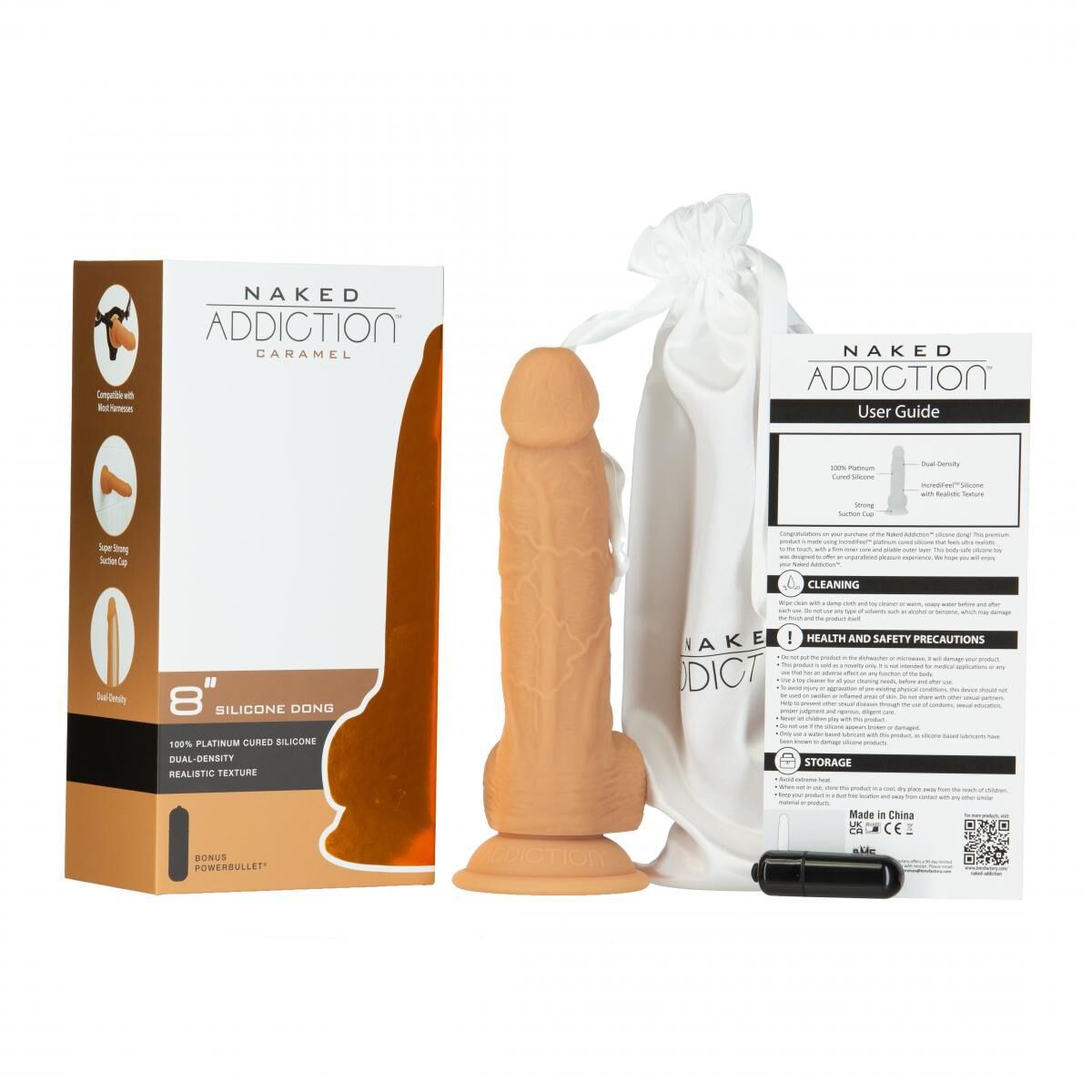 	 Naked Addiction Silicone Dual Density Dildo Vanilla,   , 20,3  3,8 