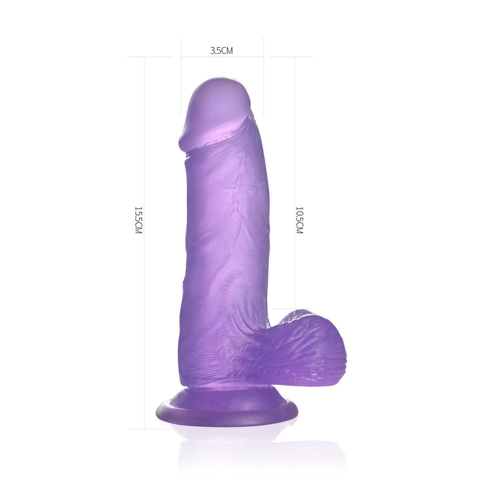 	    Jelly Studs Crystal Dildo Small 6 Purple, 15,5  3,5 