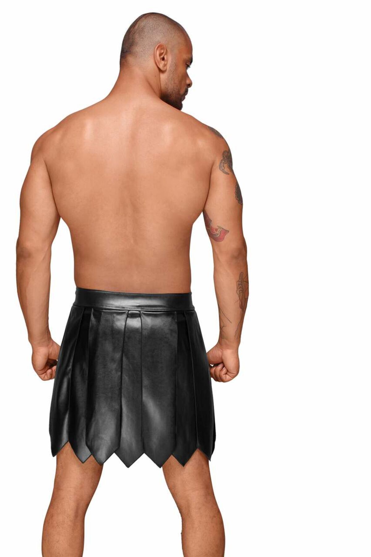  - Noir Handmade H053 Eco leather mens gladiator skirt, 