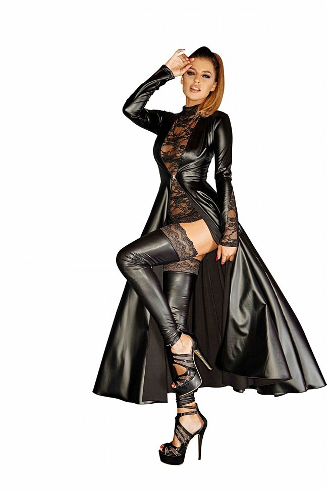 -    Noir Handmade F128C Powerwetlook gown coat