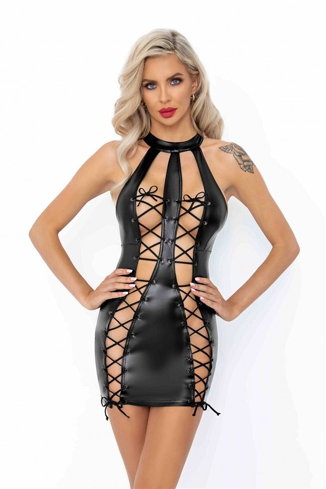 	    Noir Handmade F291 Powerwetlook dress, - 
