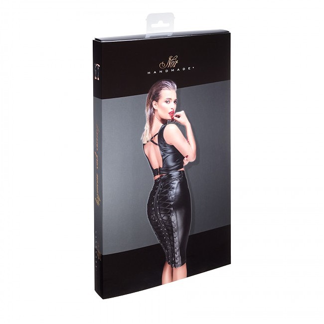 -   Noir Handmade F152 Powerwetlook pencil skirt,   