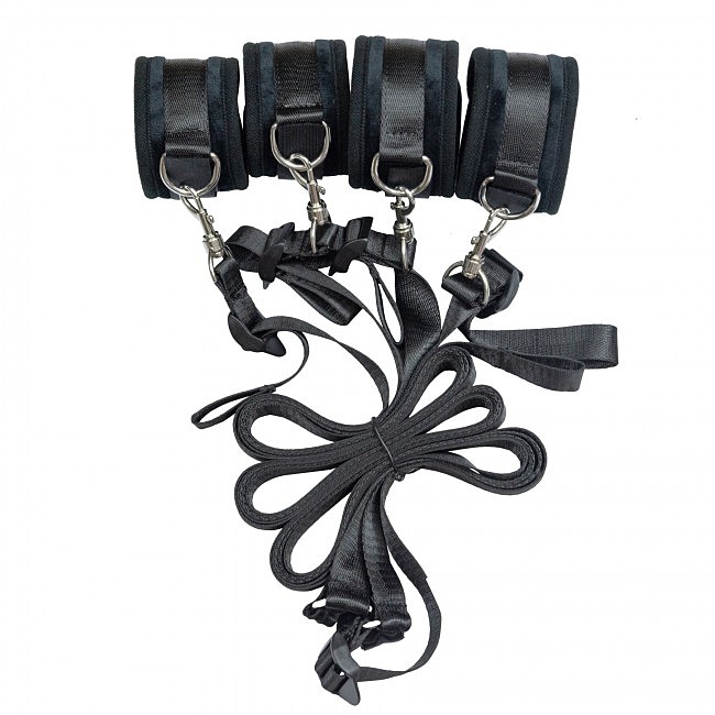    Punishment 5-Piece Bed Restraint Kit Black, 4  + 1 