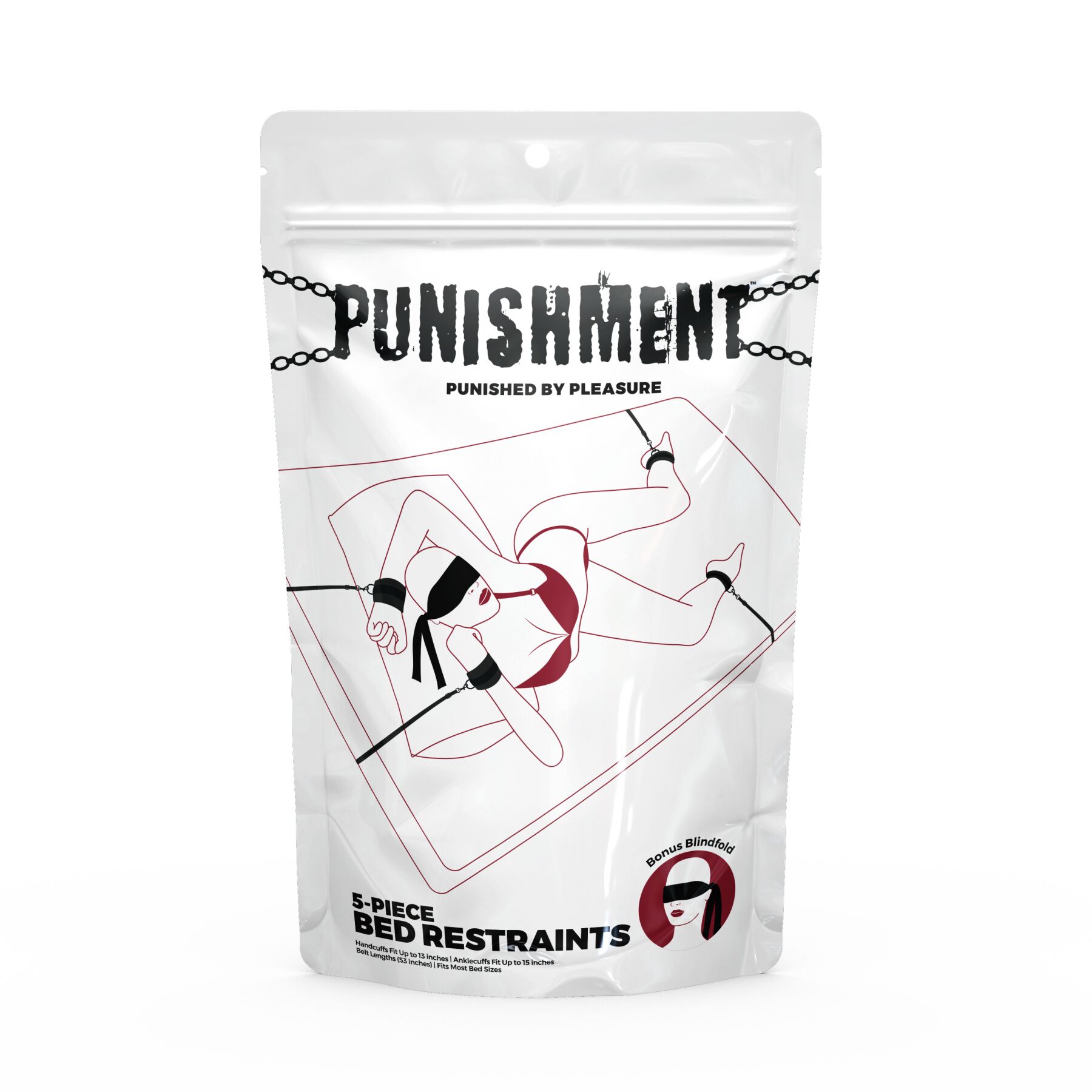    Punishment 5-Piece Bed Restraint Kit Black, 4  + 1 