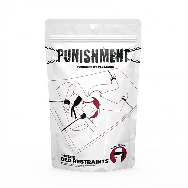    Punishment 5-Piece Bed Restraint Kit Black, 4  + 1 