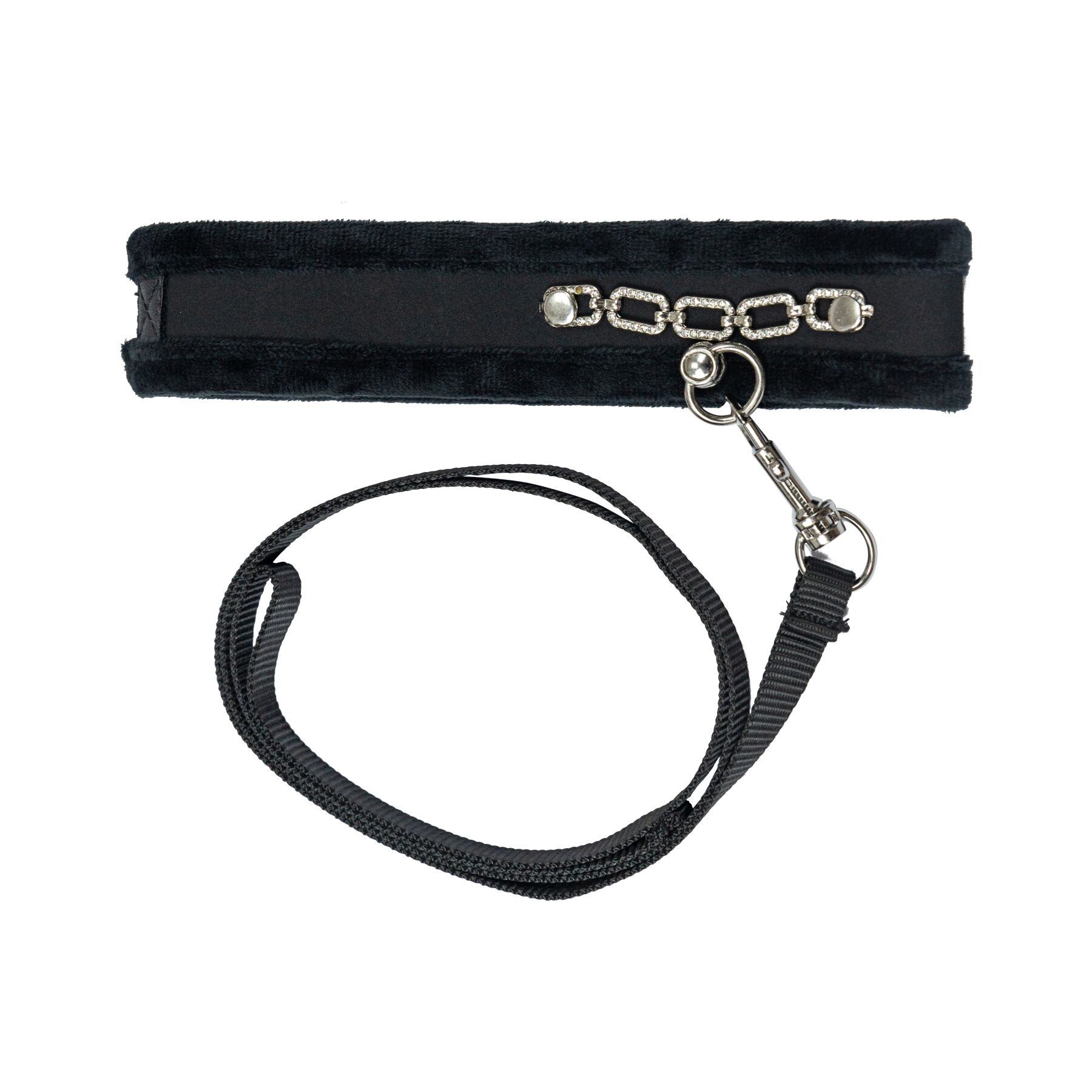    Punishment Crystal Collar & Leash Black