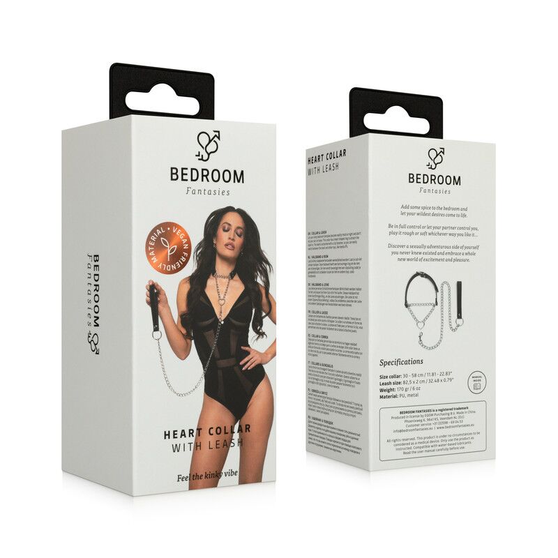    Bedroom Fantasies Collar with Chain Silver, -