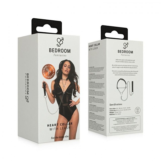    Bedroom Fantasies Collar with Chain Silver, -
