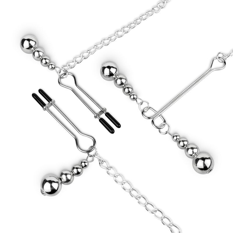      Bedroom Fantasies Nipple and Clitoris Clamps Silver, -