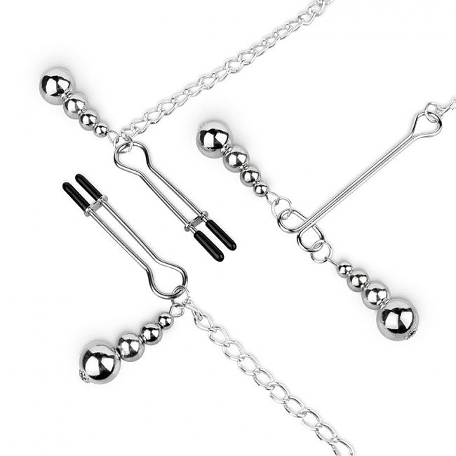      Bedroom Fantasies Nipple and Clitoris Clamps Silver, -