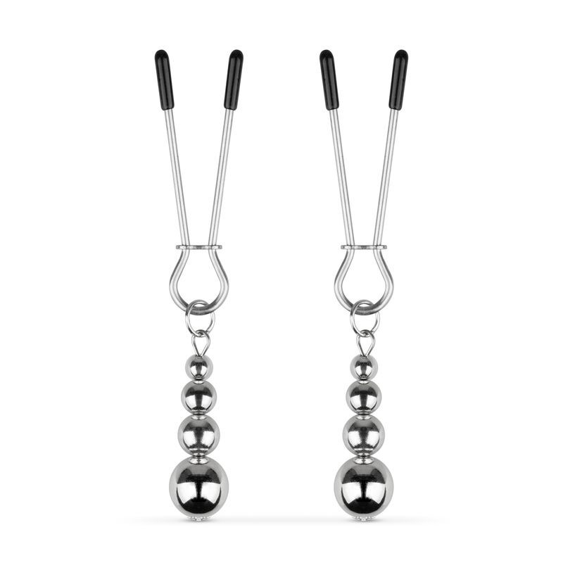     - Bedroom Fantasies Nipple Clamps with Beaded Chain Silver