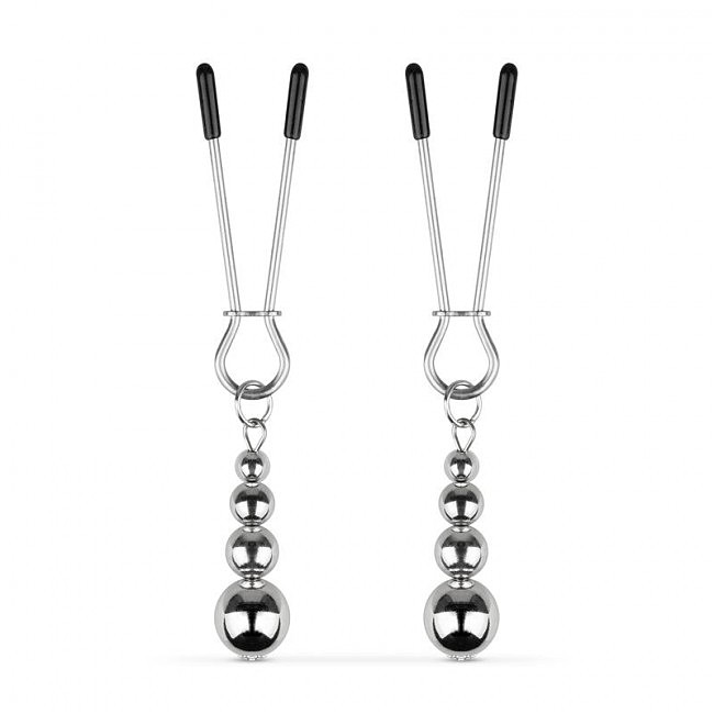     - Bedroom Fantasies Nipple Clamps with Beaded Chain Silver