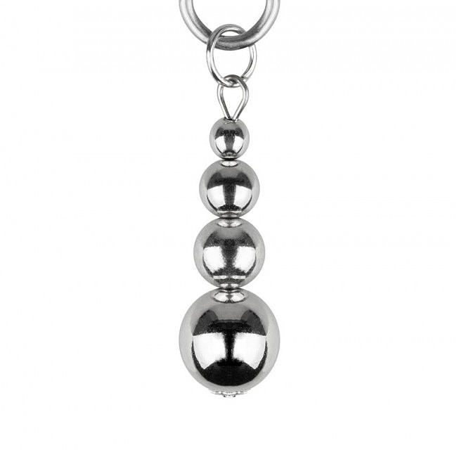     - Bedroom Fantasies Nipple Clamps with Beaded Chain Silver