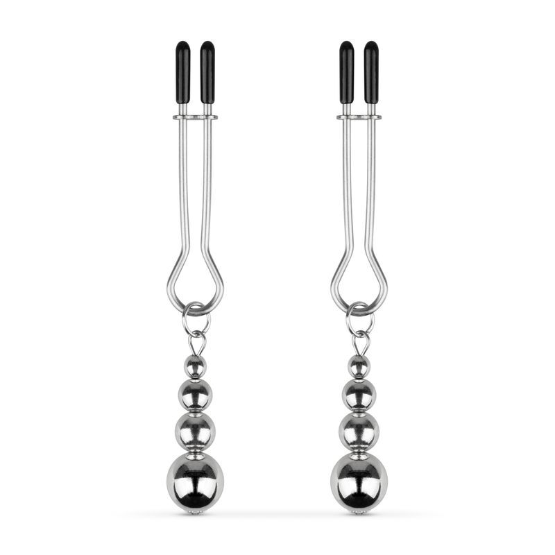     - Bedroom Fantasies Nipple Clamps with Beaded Chain Silver